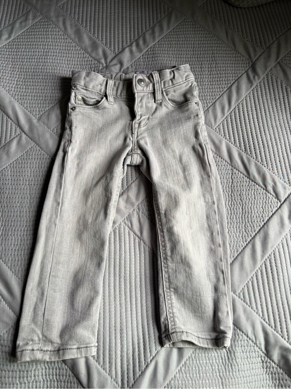 Kids Light Gray Slim Straight Jeans